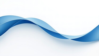 A blue wave design element on a white background for a modern visual representation