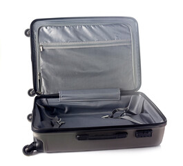 gray suitcase in studio