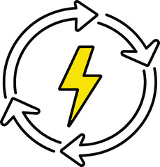 Renewable energy cycle icon illustration