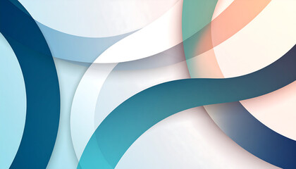 Modern abstract background with flowing wavy shapes and circles. Dynamic layered design in blue, teal, and orange gradient colors.