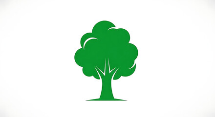 A green tree logo on a white background
