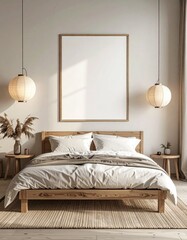 Cozy Scandinavian Bedroom with Natural Light and Minimalist Decor.
