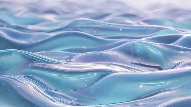 Blue Liquid Surface Waves Abstract Background.