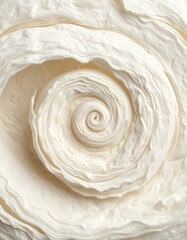 Abstract Swirl Pattern of White Textured Paper Layers.