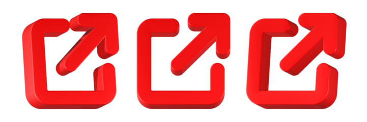 resize icon 3d render red color