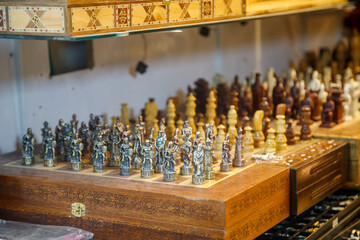old chess game on display