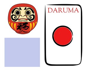 Daruma doll icon vector,japanese doll vector stock,japanese daruma doll design illustration 