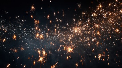 Brilliant sparkler trails amidst night sky celebration.