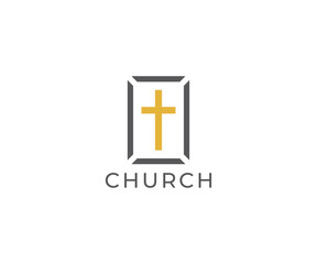 Fototapeta premium Minimal Church Sign Logo Template