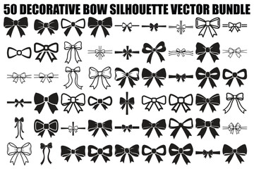 Decorative Bow Silhouette Bundle