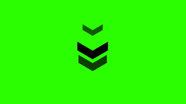 Scroll down arrow animation loop for website scrolling, user interface navigation, mobile apps, digital dashboards and clean UI motion graphic design