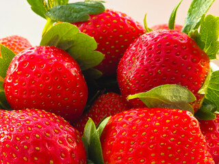 Strawberries on white background