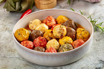 Shanklish cheese with spices in the oil