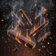 Dynamic Flaming Chocolate Wafers.