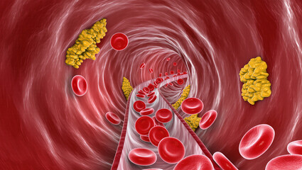 Artery with Cholesterol Plaque.