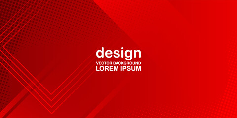 Fototapeta premium Abstract Red Geometric Background with Diagonal Layers and Halftone Dots. Modern Trendy design in Vector Illustration