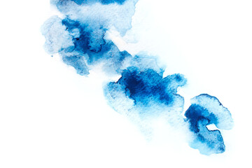 a blue sky ink watercolor.