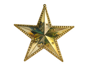 Fototapeta premium Ornate, reflective gold five-pointed star ornament
