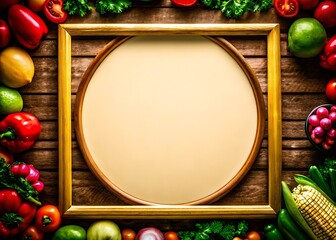 Decorative Empty Plate for Restaurant Branding and Menu Design Background