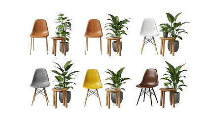 Variety of colorful lamps isolated on transparent background