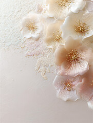 立体感のある桜の花の和風背景