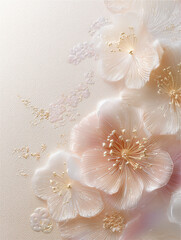 立体感のある桜の花の和風背景