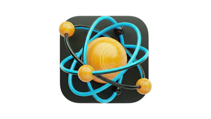 3D Atomic Model Icon