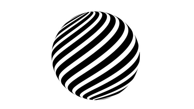 Vector illustration of a mesmerizing striped orb, dynamic graphic design element on transparent background