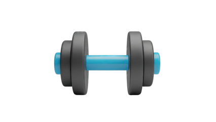 3D Render of a Dumbbell with Blue Handle and Black Weights