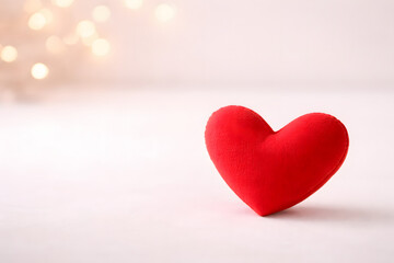 Red Heart Symbol on Soft Light Background