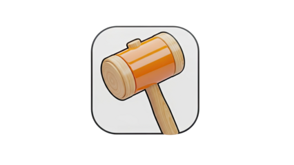 3D Render of an Orange Mallet Icon