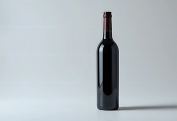 wine bottle isolated on white with clipping path. 3d rendering.