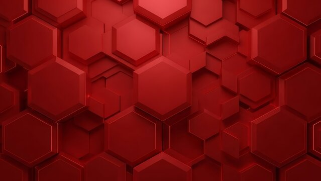 Red Hexagon Pattern with Depth - Powered by Adobe