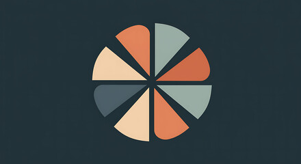 Abstract Colorful Pie Chart Design: Modern Minimalist Style for Presentations, Infographics, Data Visualization