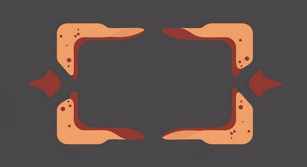 Abstract Blood Splatter Frame: Minimalist Square Design with Red Splatters on Dark Background