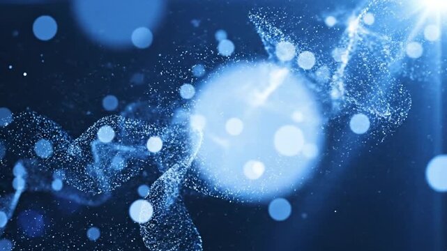 Floating Blue Particle Technology Background
