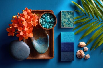 Tropical Mood Board Bright Blues Corals Ocean Photography