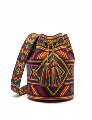 Authentic Handcrafted Wayuu Mochila Bag with Vibrant Multi-Color Geometric Patterns