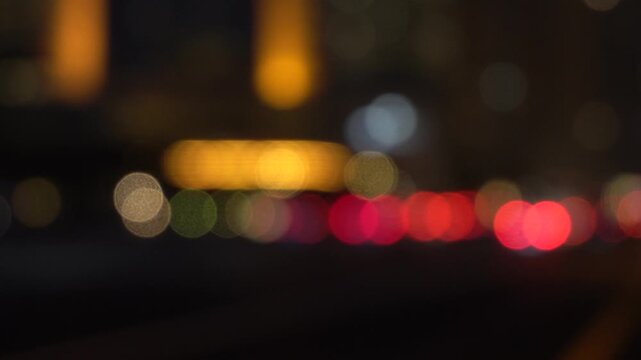 Bokeh lights of an urban city