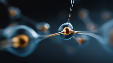 Abstract 3D Neuron or Molecular Structure: Neural Network and Technology Concept