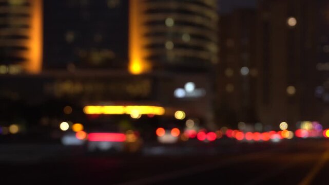 Bokeh lights of an urban city