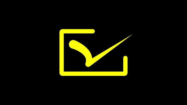 Approved symbol motion. Check mark icon animation. Modern tik mark. Success, accepted icon video footage.
