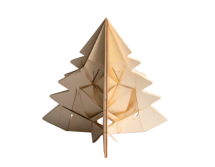 Flat-pack wooden geometric tree sculpture