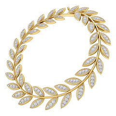 宝石が埋め込まれた金色の月桂冠