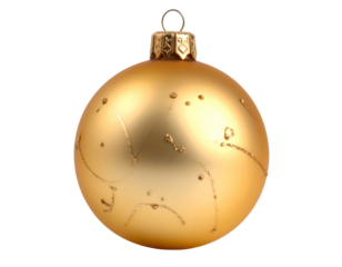 Gleaming golden ornament with intricate swirling patterns