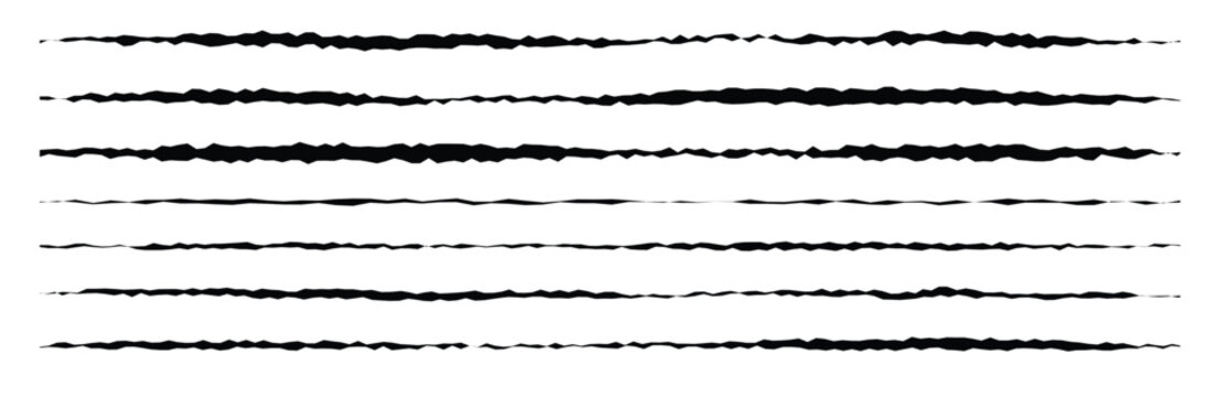  jagged uneven line set black scribble stroke collection