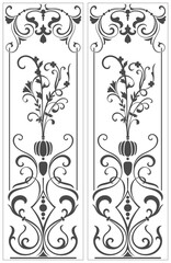Obraz premium Door decorative patterns, vintage carved patterns, vintage abstract floral designs.