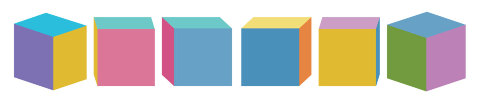 wooden cubes for tower construction color vector isolated