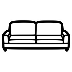 doodle sofa illustration hand drawn outline vector