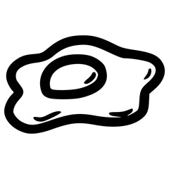 doodle sunny side up egg illustration hand drawn outline vector